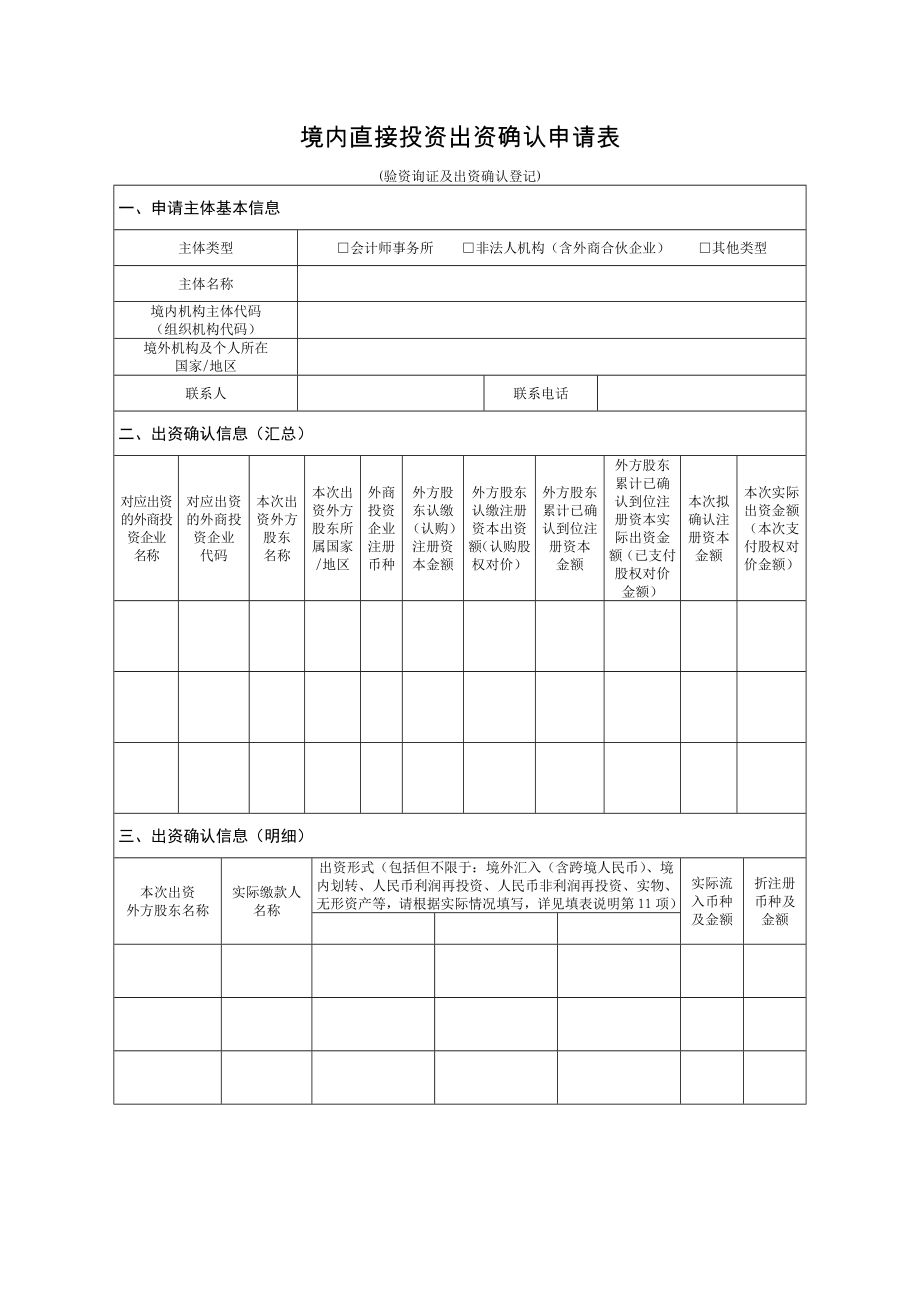 境内直接投资出资确认申请表.doc_第1页