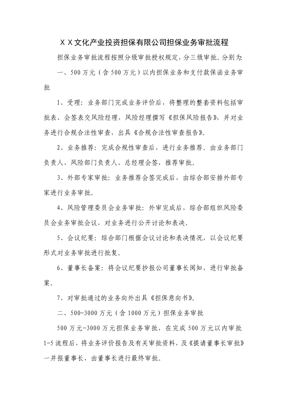 文化产业投资担保有限公司担保业务审批流程.doc_第1页