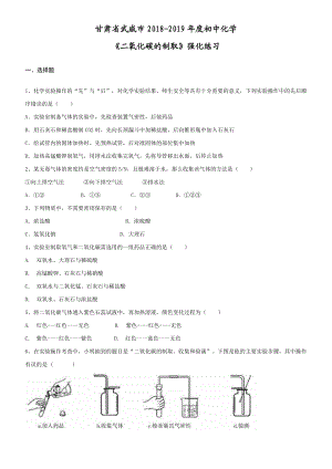 初中化学-《二氧化碳的制取》强化练习题.docx