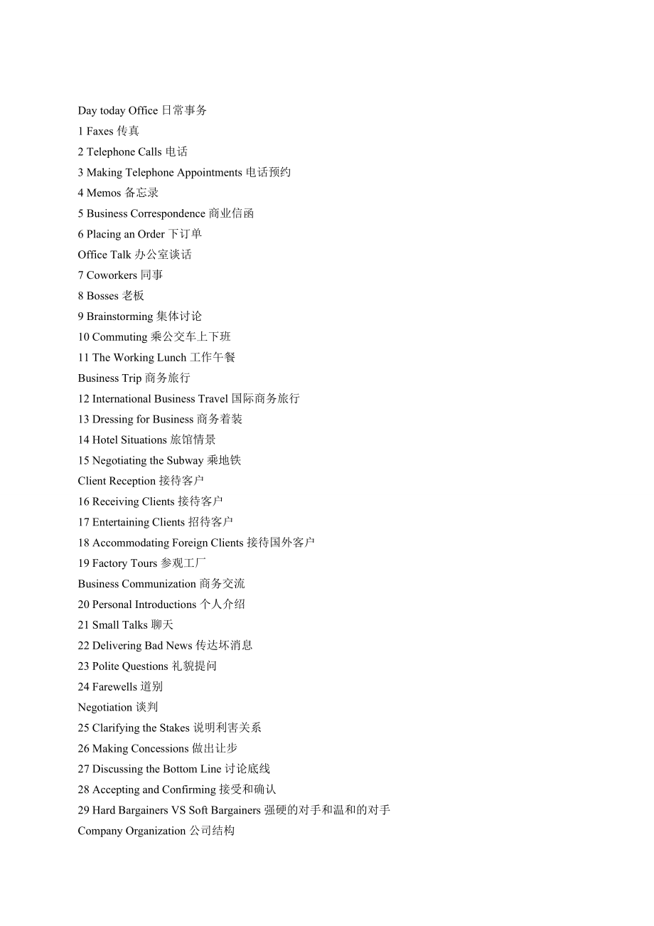 商务英语情景对话100主题真正完整版.doc_第1页