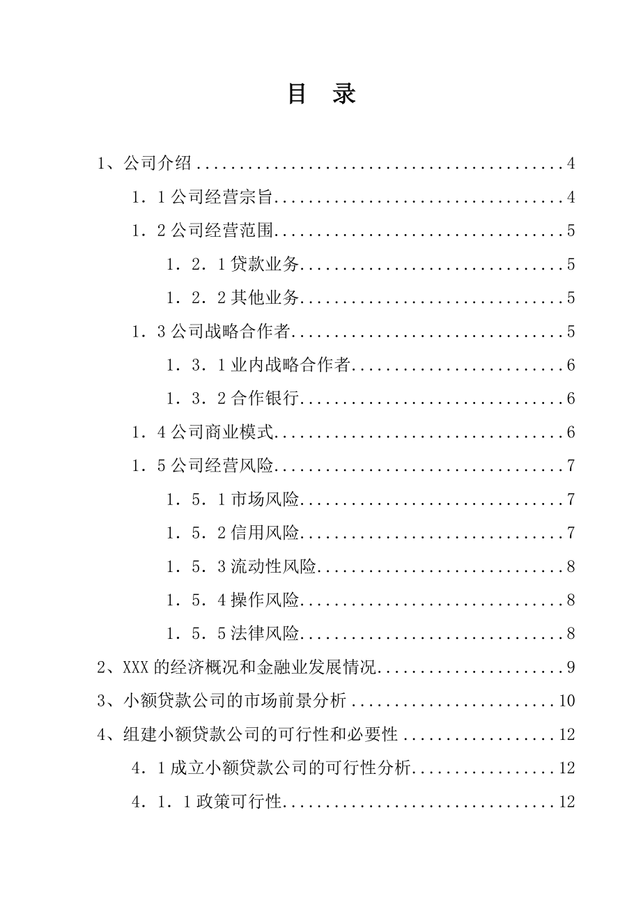 小额贷款公司成立可研报告.doc_第1页