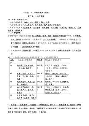 北师大版生物七年级下册知识点总结期末复习资料.doc