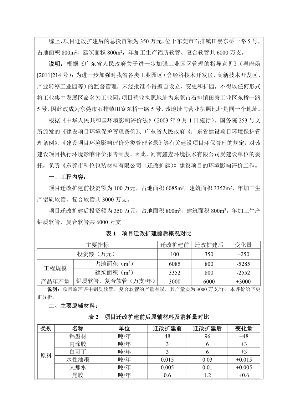 环境影响评价报告公示：东莞市科伦包装材料环评报告.doc_第2页