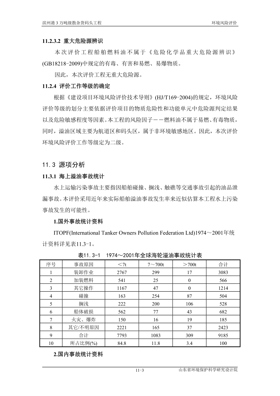 环境影响评价报告全本公示简介：第11章 风险事故影响分析0623.doc_第3页