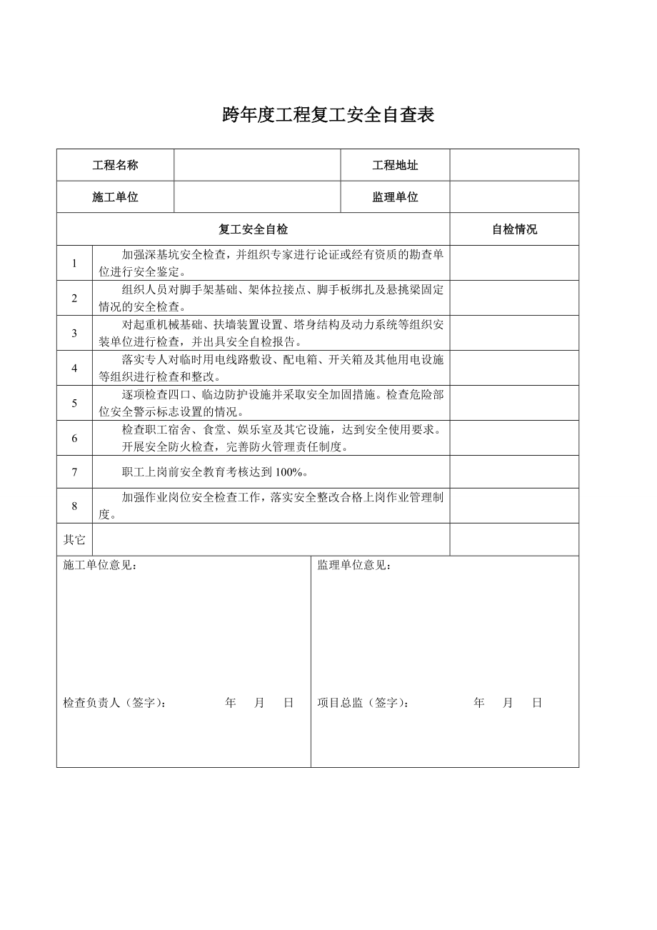 [建筑]跨工程复工申报表.doc_第2页