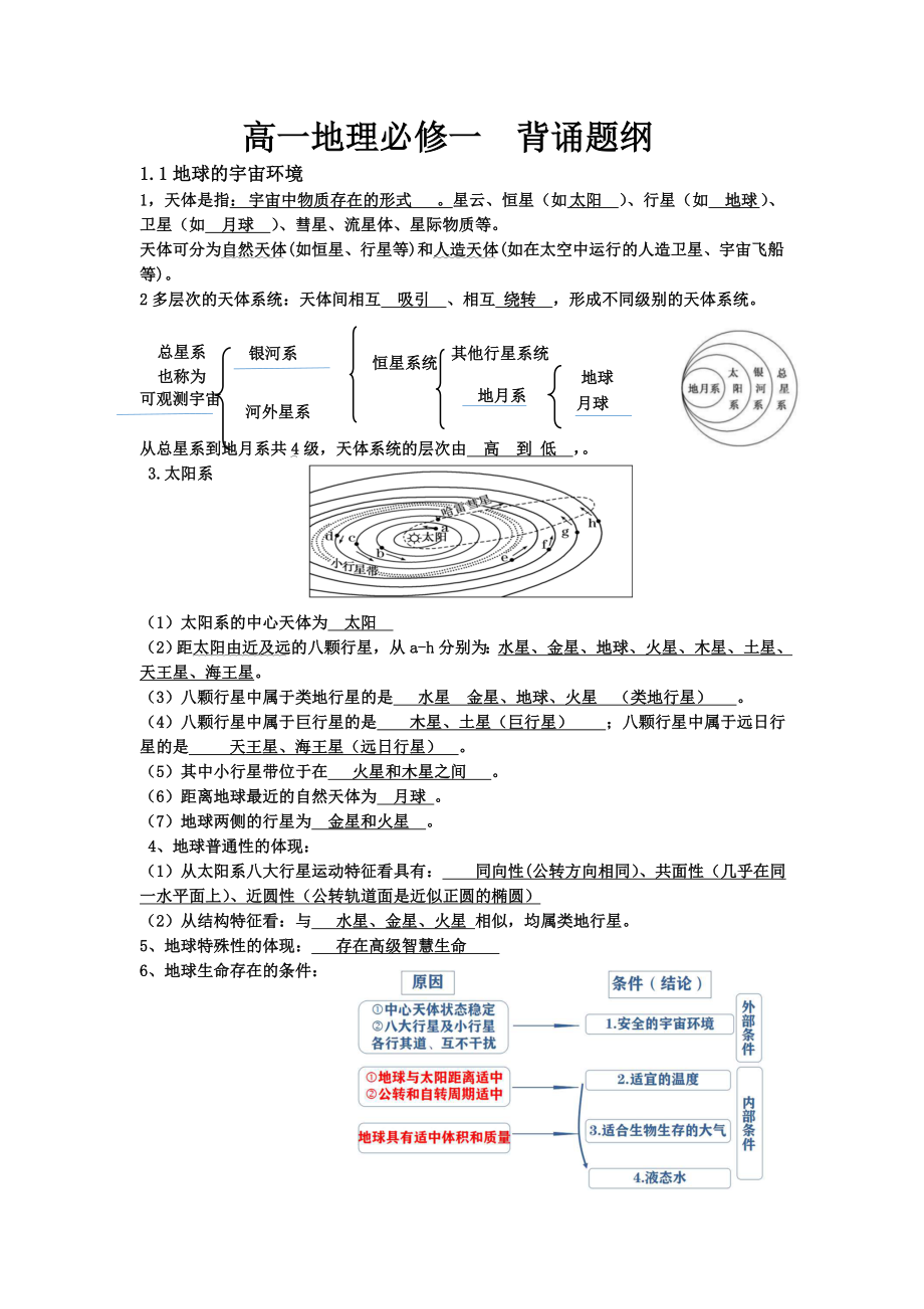 新教材鲁教版必修一-必背知识点总结整理.doc_第1页