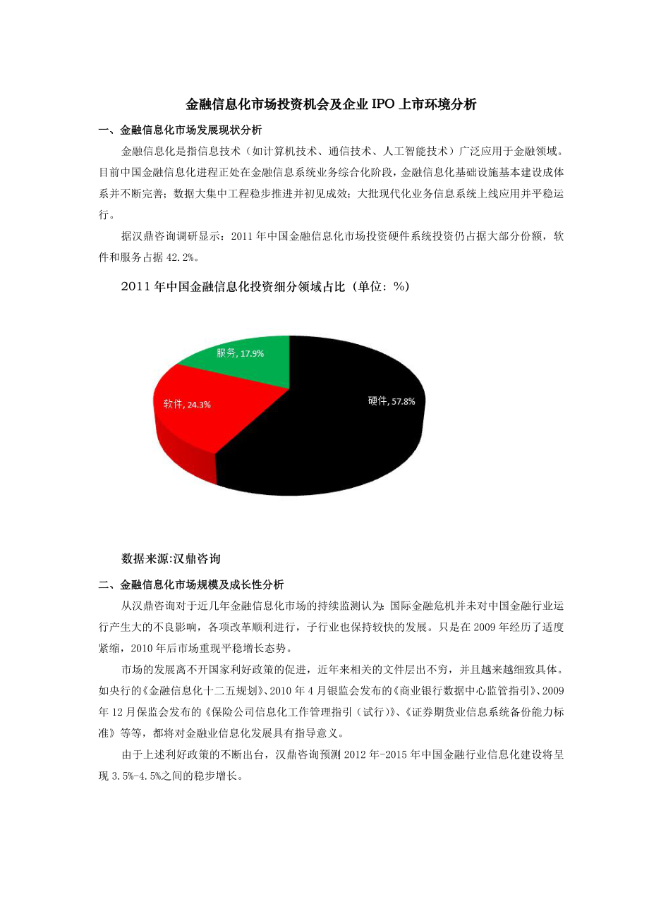 汉鼎咨询研究成果：金融信息化市场投资机会及企业IPO上市环境分析.doc_第1页