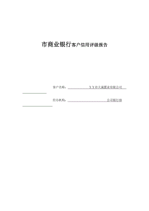 市商业银行客户信用评级报告.doc