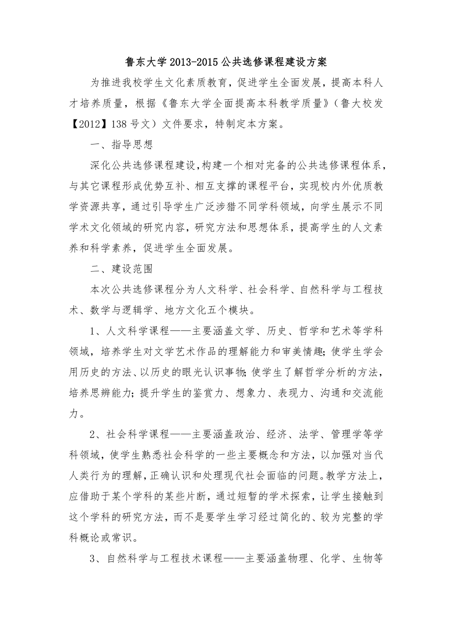 5894659256鲁东大学公共选修课建设方案鲁东大学教务信息网.doc_第1页