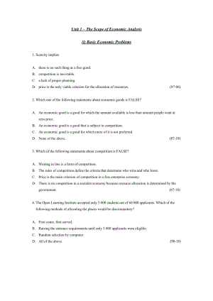 ALEconMicroPast Paper(分topic ,mc+lq,有ans).doc