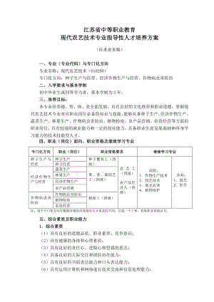 现代农艺技术专业指导性人才培养方案.doc