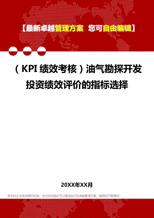 (KPI绩效考核方案]油气勘探开发投资绩效评价的指标选择.doc