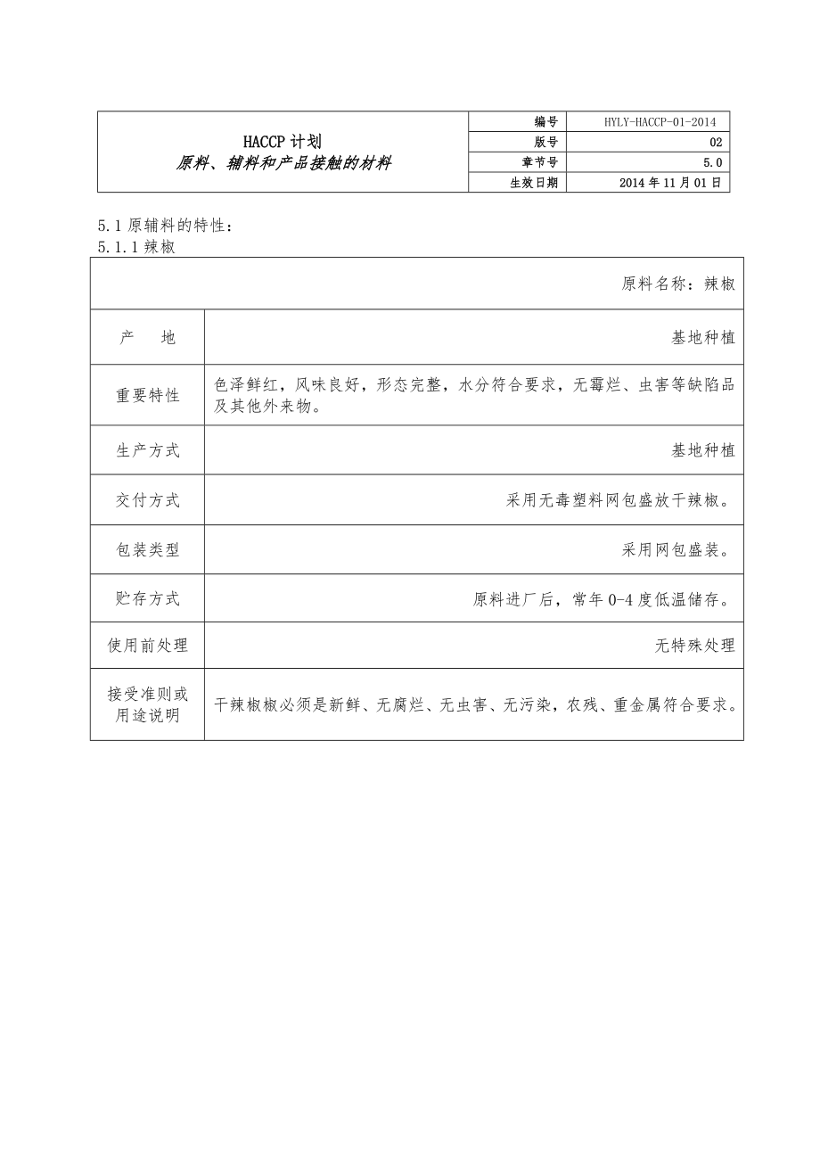 HY辣椒干制品HACCP计划.doc_第3页