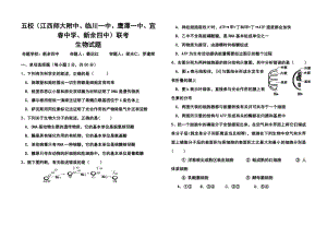 江西五校（江西师大附中、临川一中、鹰潭一中、宜中学、新余四中）高三第一次联考生物试题及答案.doc