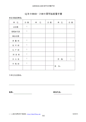 gjb9001b国军标质量手册.doc