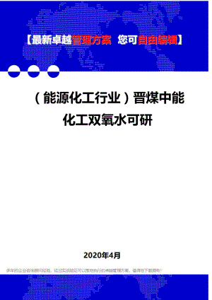 (能源化工行业)晋煤中能化工双氧水可研.doc