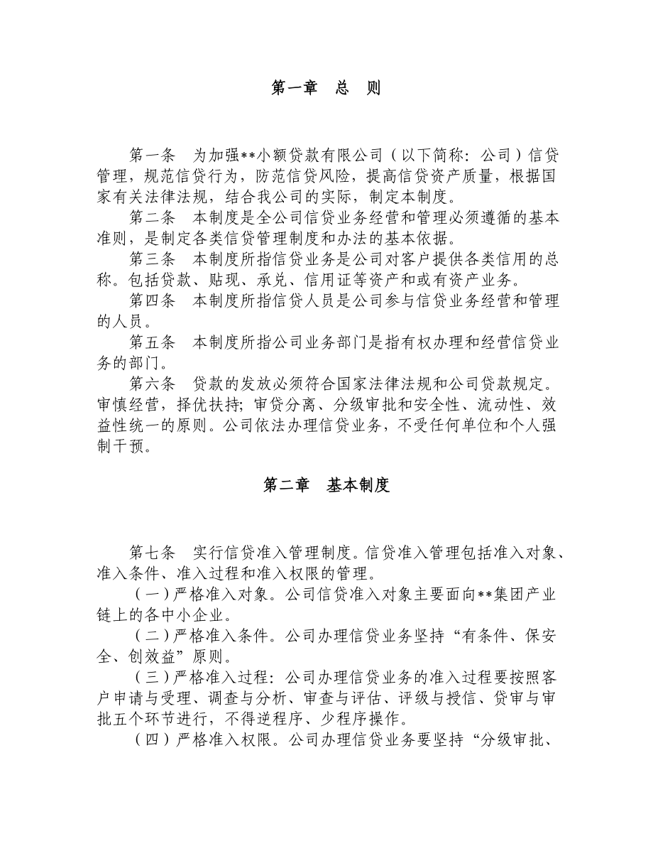 非常实用的小额贷款公司信贷管理办法内容全面,符合监.doc_第2页