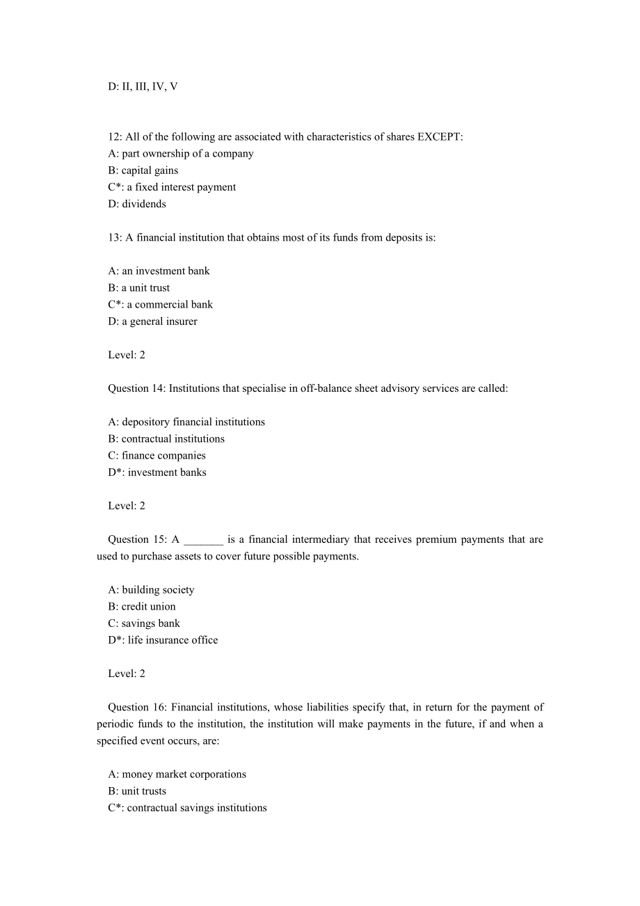 Viney Financial instruments,institutions and markets testbank 题库.doc_第3页