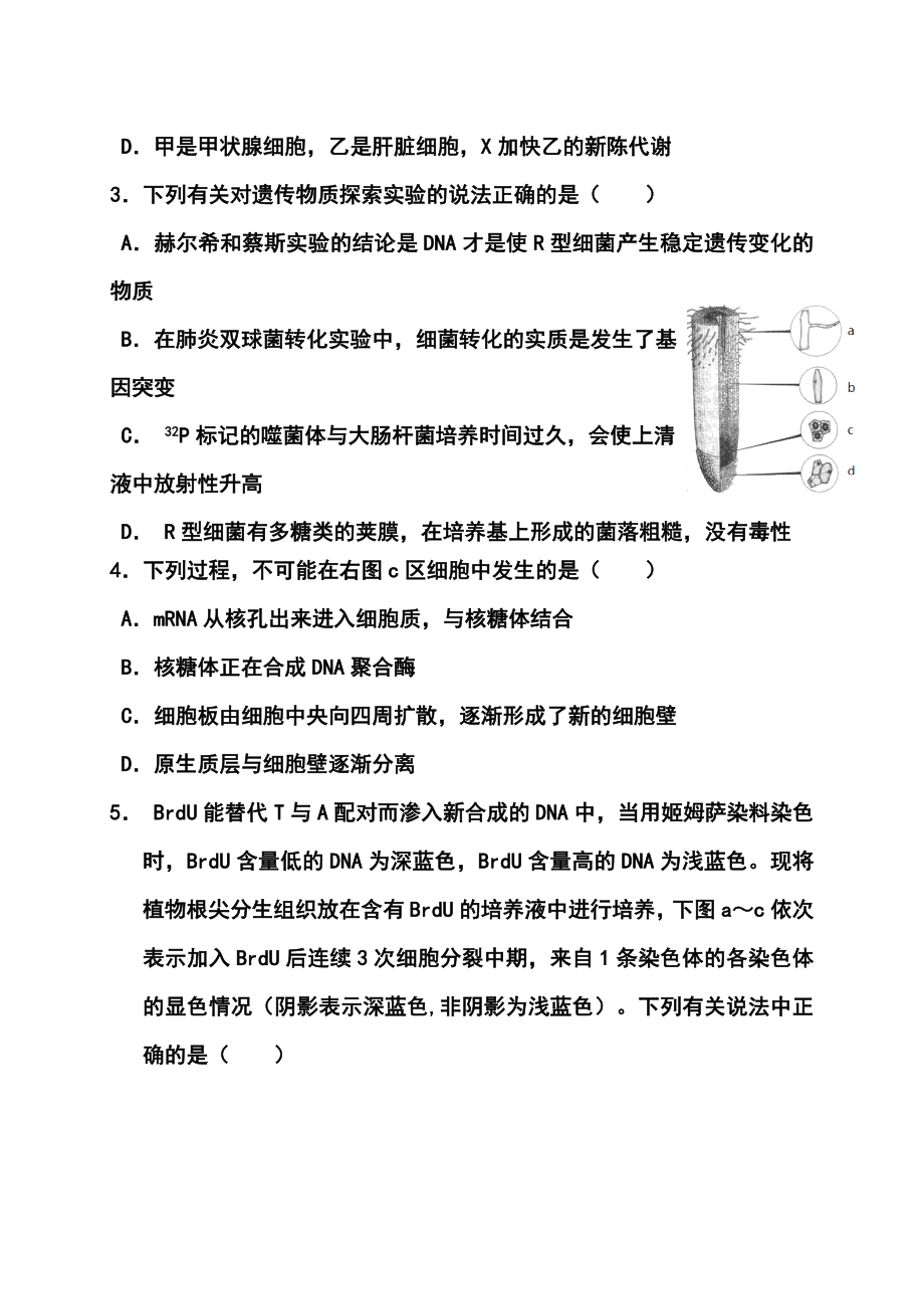 福建省福州一中高三5月校质检理科综合试题及答案.doc_第2页