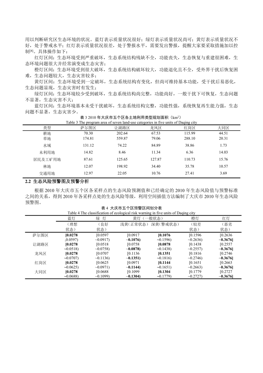 基于GIS 的大庆市生态风险预警及管理对策.doc_第3页