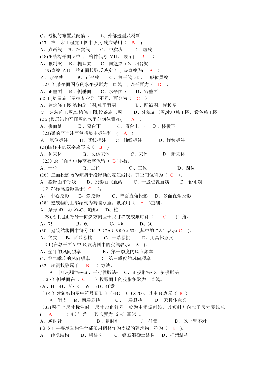 「第一二章：建筑识图题库(苏州建设交通校)」.doc_第2页