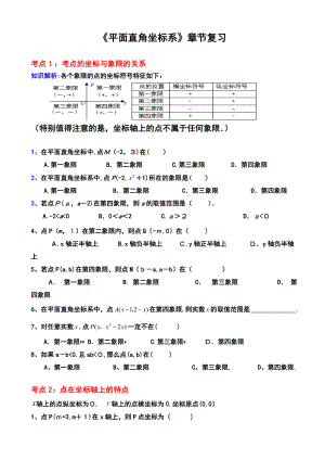 《平面直角坐标系》典型例题.doc