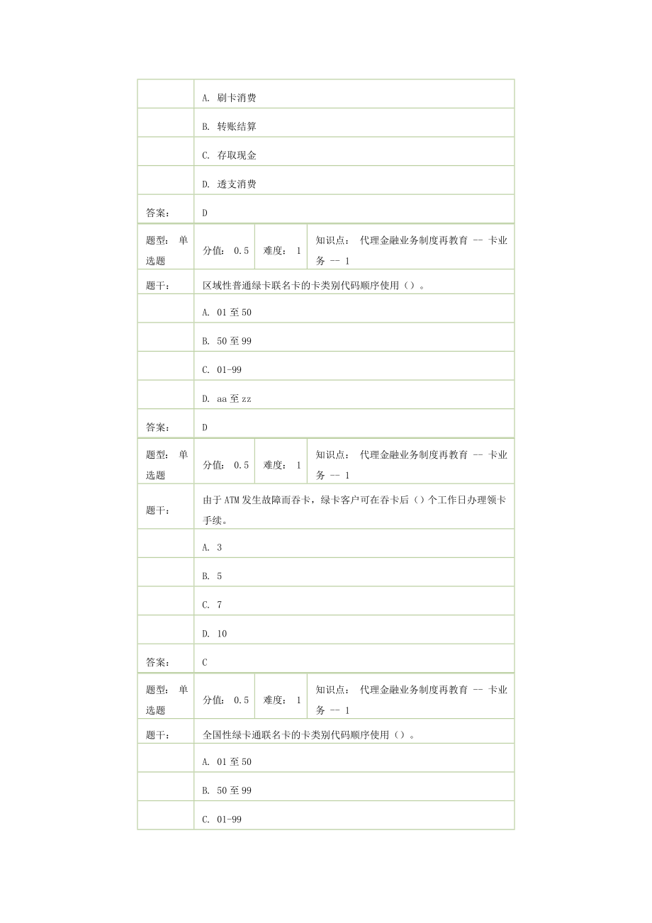 邮政代理金融网点营业人员业务制度再教育远程考试.doc_第2页