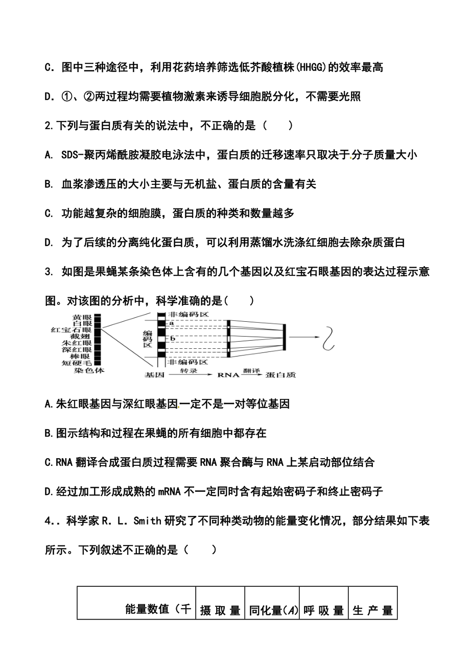 安徽省合肥168中学高三最后一卷理科综合试题及答案.doc_第2页