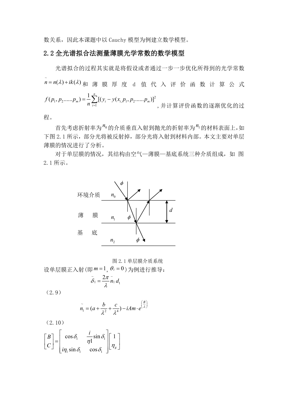 2全光谱拟合法测量薄膜光学常数的数学模型.doc_第3页