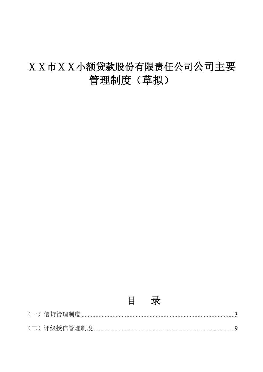 小额贷款股份有限责任公司公司主要管理制度汇编.doc_第1页