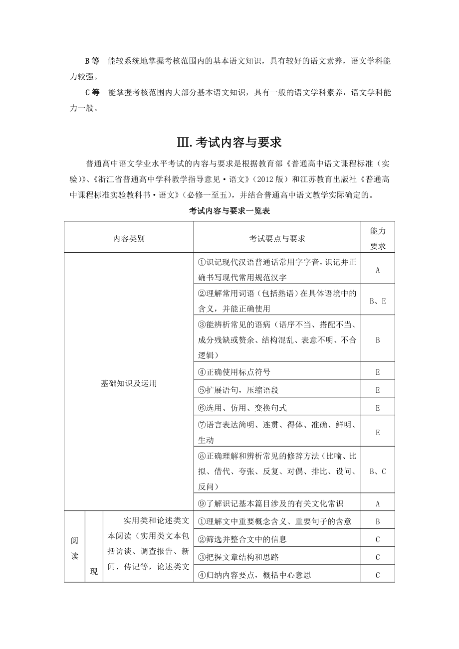 （1月、6月）浙江省普通高中学业水平考试标准语文.doc_第3页