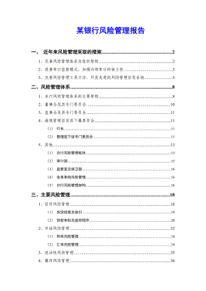 某银行风险管理报告.doc