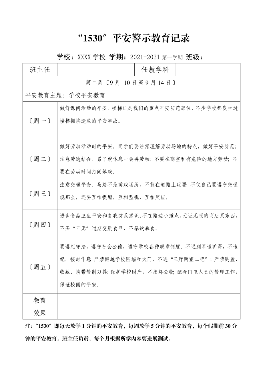 2021学年第一学期“1530”安全警示教育记录.doc_第2页