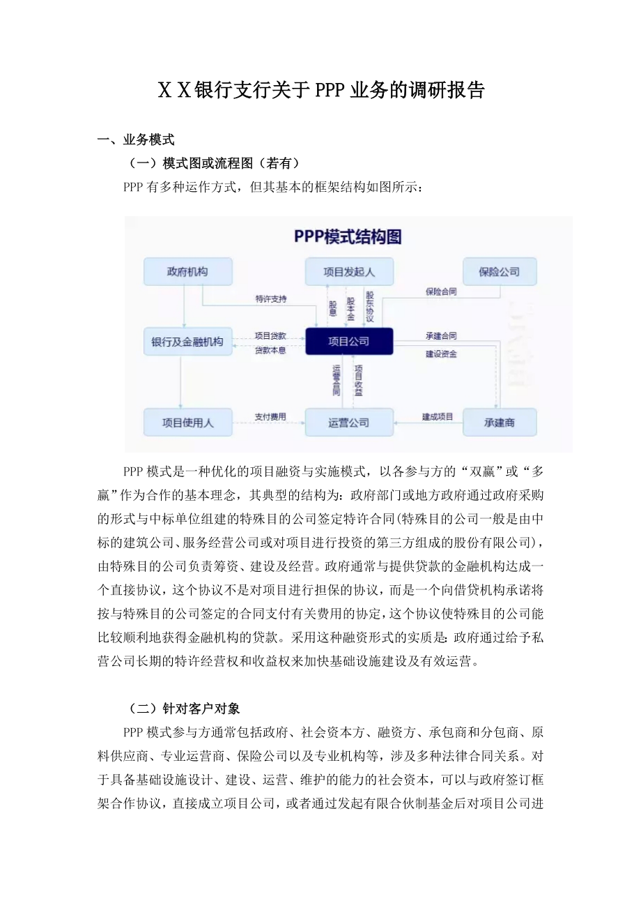 银行支行关于PPP业务的调研报告.docx_第1页