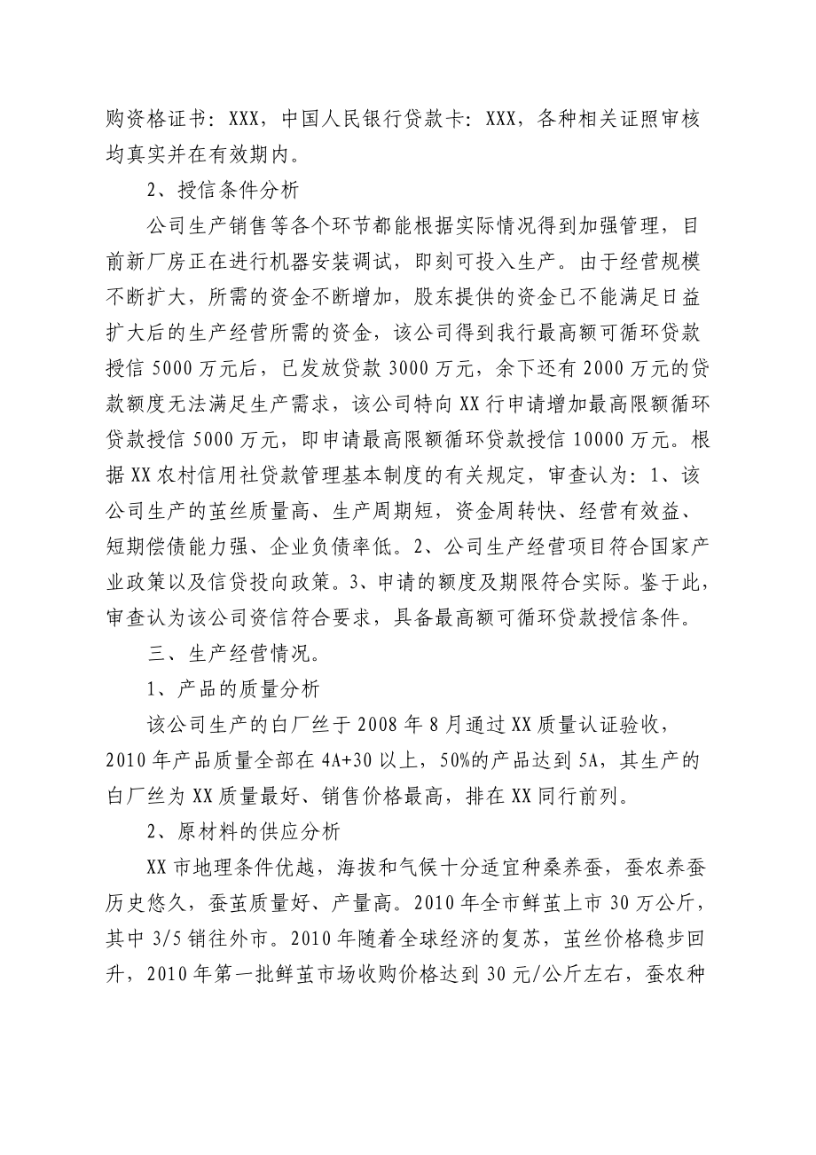 银行关于XX有限公司贷款1亿元的审查报告.doc_第2页