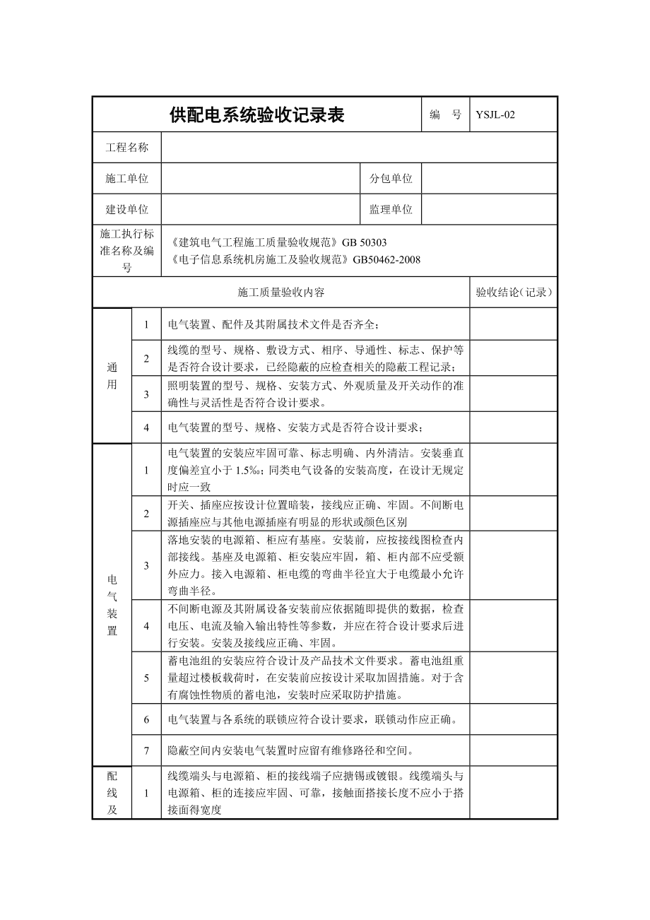 IDC数据中心机房工程计划验收资料记录表.doc_第2页