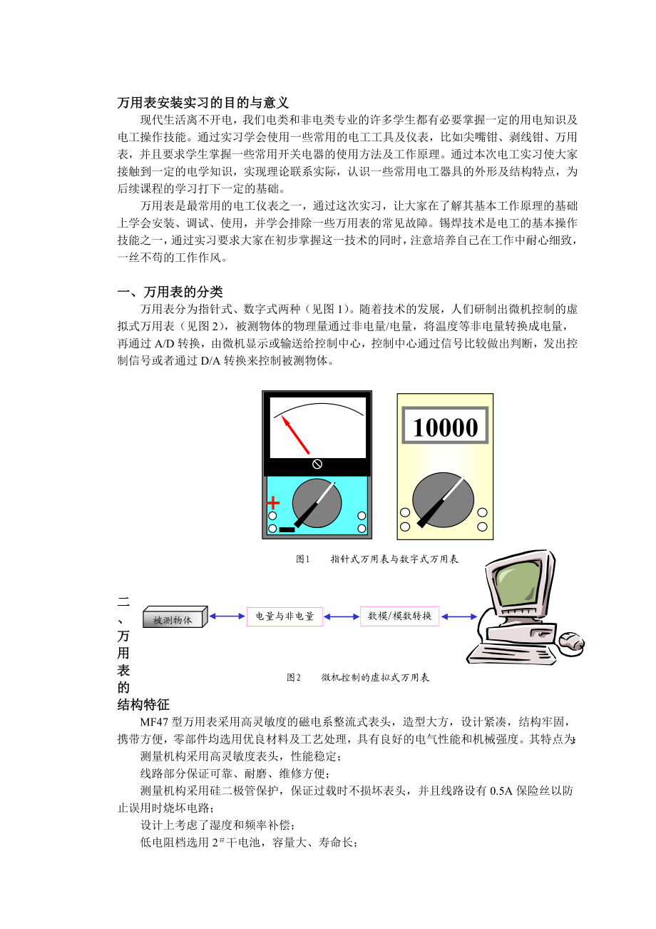 MF47万用表原理与安装实习报告.doc_第2页