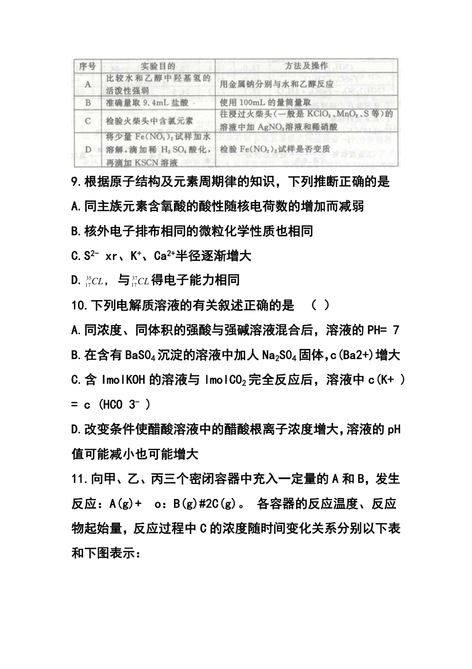 武汉市高中毕业生二月调研测试理科综合试题及答案.doc_第2页