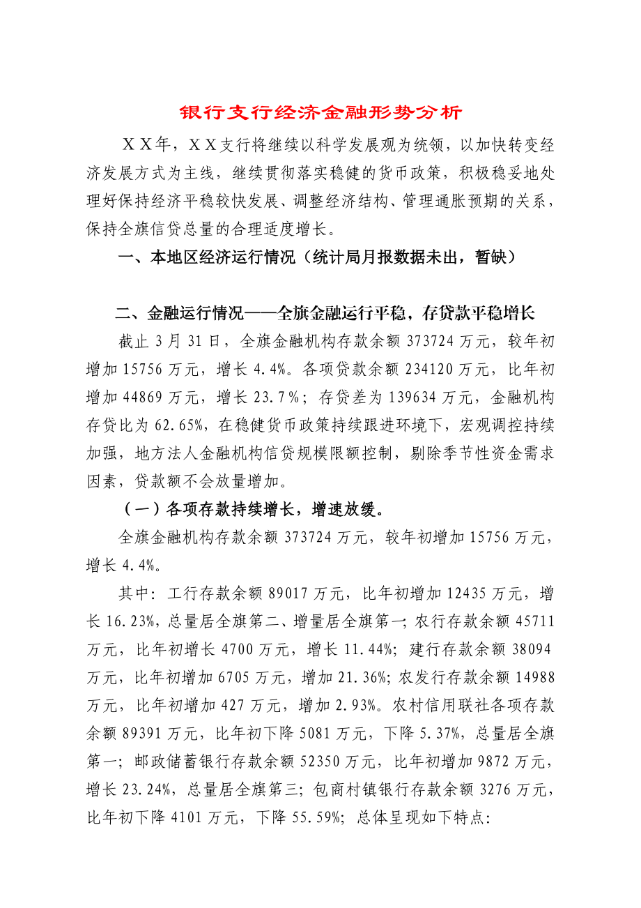 银行支行经济金融形势分析.doc_第1页