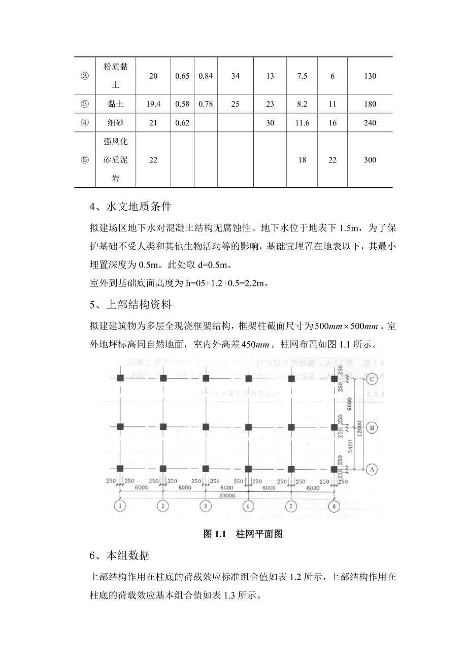 土力学课程设计柱下独立基础设计.doc_第3页