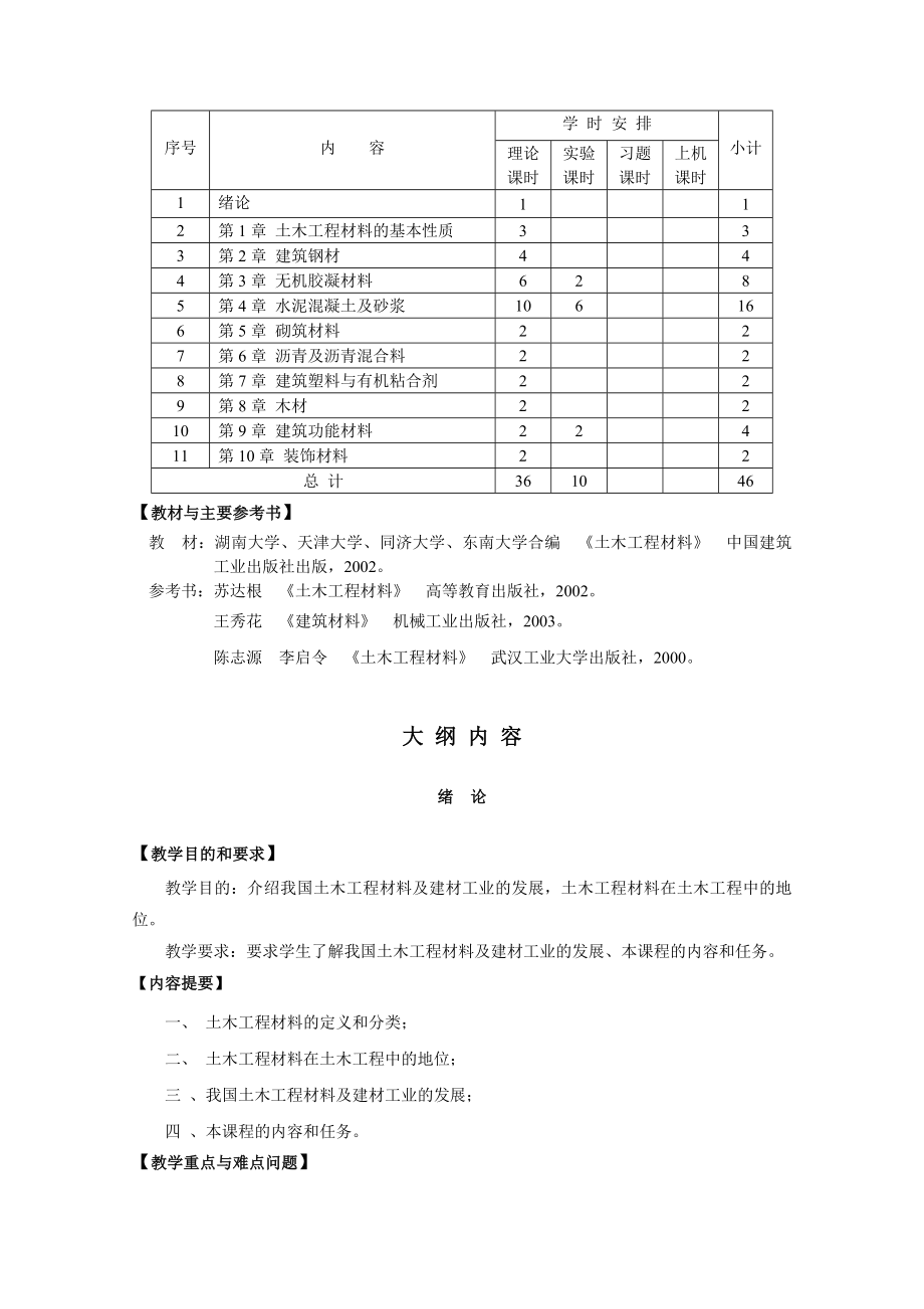 土木工程材料课程教学大纲.doc_第2页