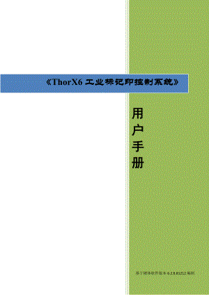 ThorX6.USB工业标记刻印控制系统--用户手册.doc