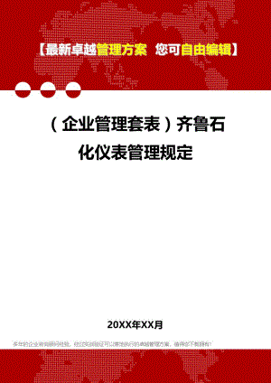 [企业管控套表]齐鲁石化仪表管控规定.doc