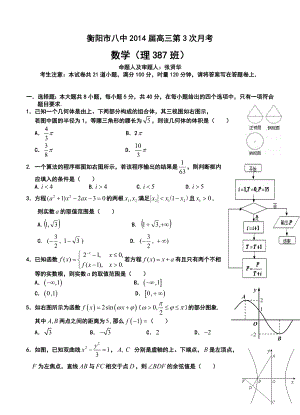 湖南省衡阳市八中高三上学期第三次月考理科数学试卷及答案.doc