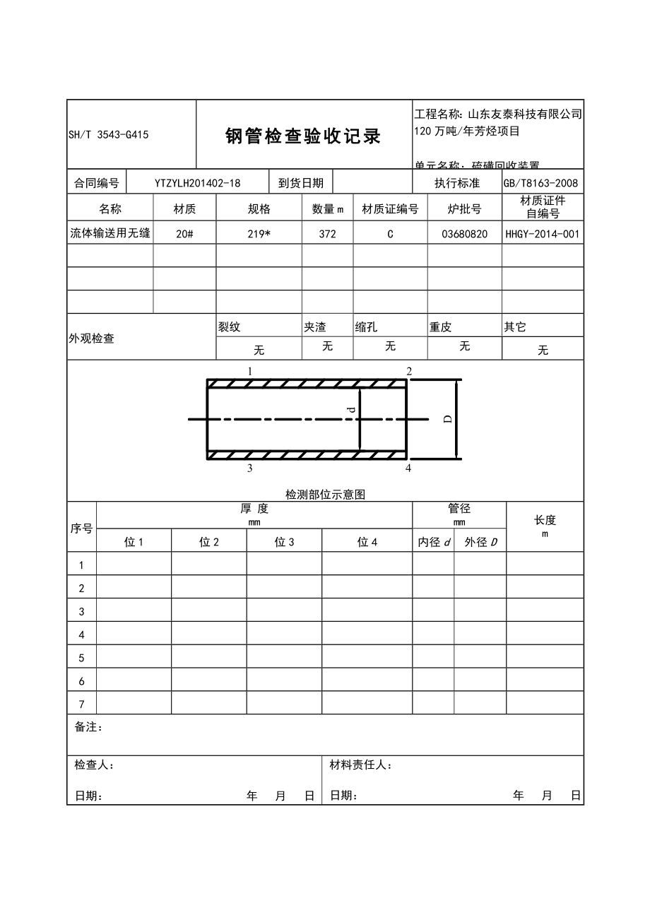 SH3543G415钢管检查验收记录.doc_第1页