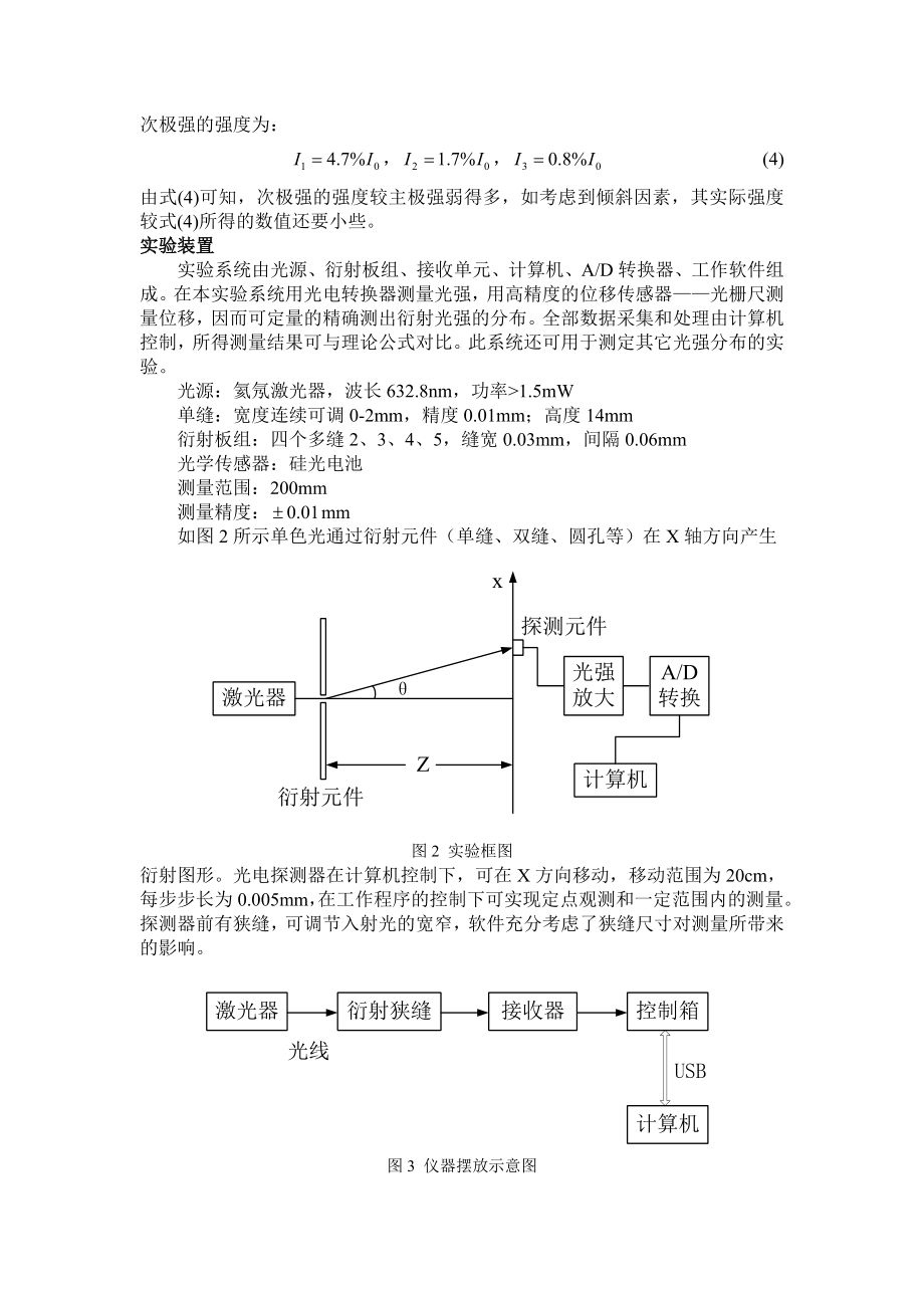 实验二四衍射光强测量实验 实验报告.doc_第2页