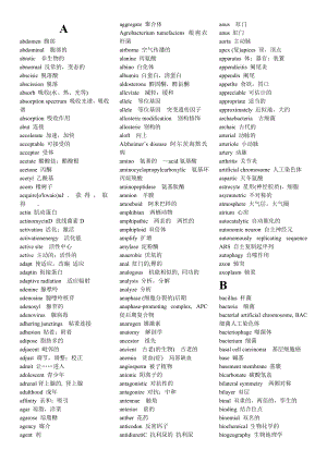常用生物学专业英语词汇.doc