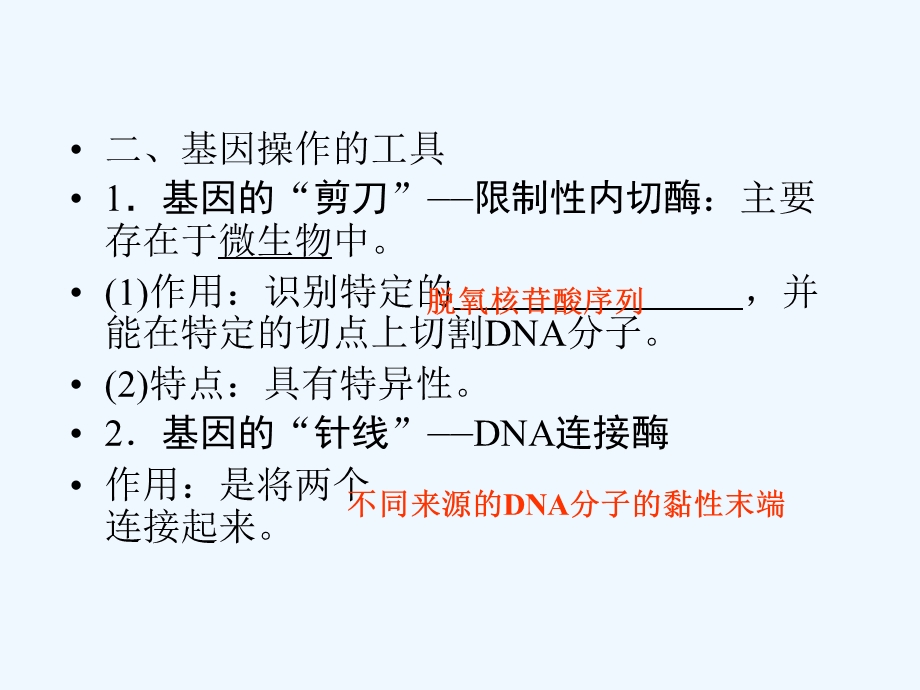 《金版新学案》2011高三生物一轮 课时2 基因工程简介课件 选修3.ppt_第3页