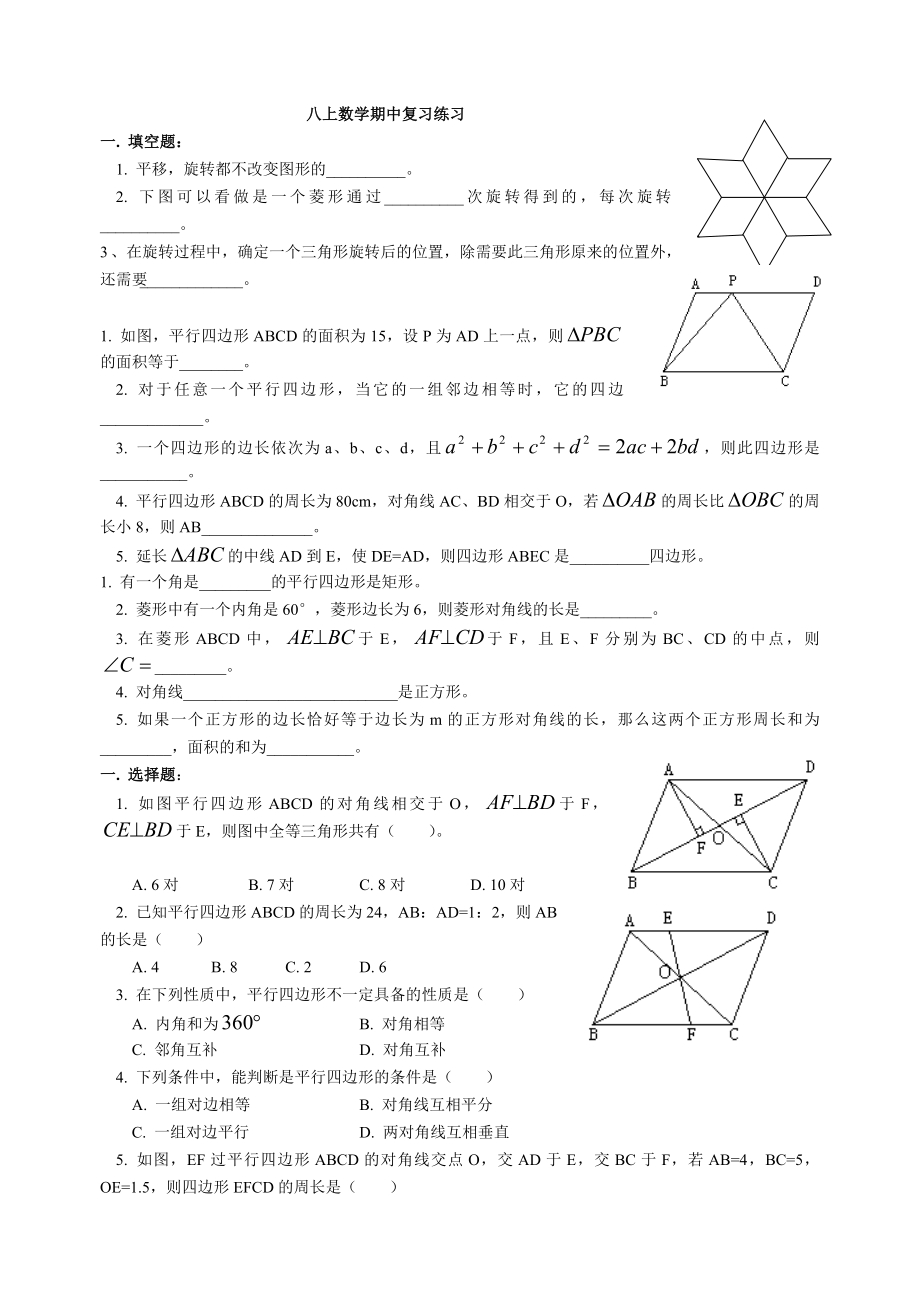 北师大八年级上数学期中练习.doc_第1页