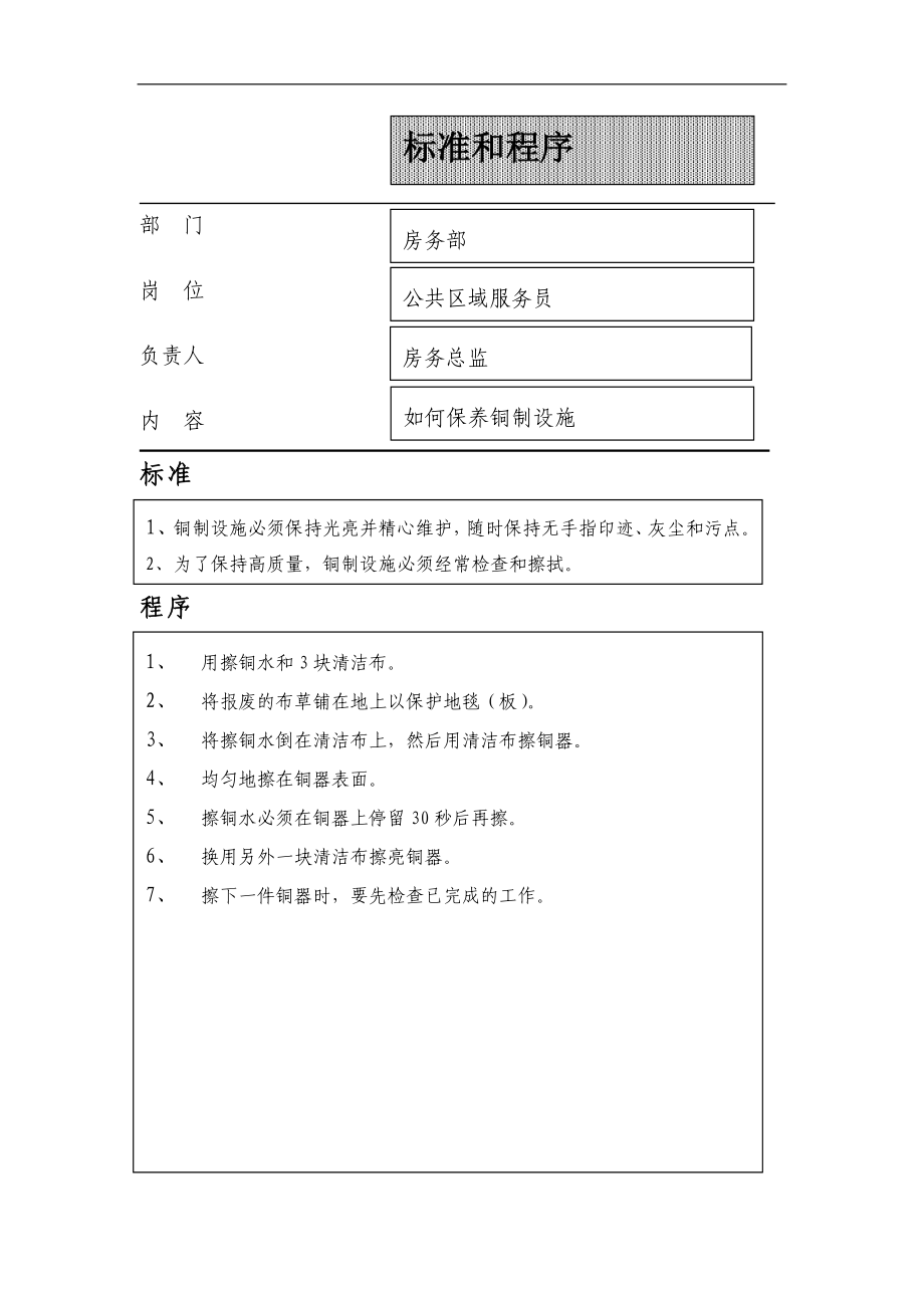 公共区域服务员的标准和程序(doc38).doc_第1页